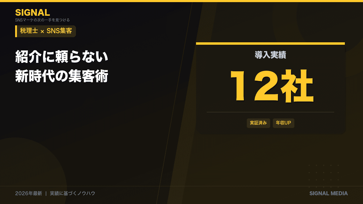 税理士事務所のSNS集客で年収3倍達成!Instagram・YouTube運用の完全攻略法【2026年版12社実証済み】